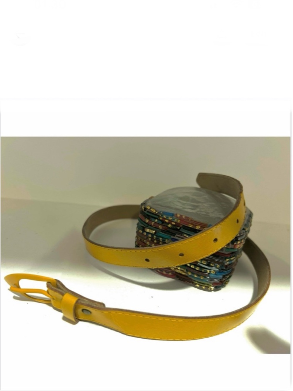 New Vintage Golden Yellow Belt with Matching Buckle - Treasure Hunt Gift